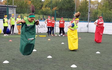 bubble mayhen and school sports day image