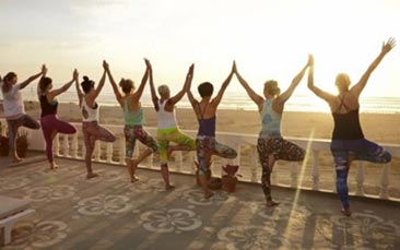 yoga on the beach image