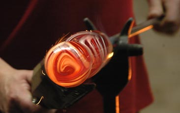 glass making - bauble with fizz and cupcake image