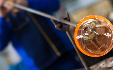 glass making - bauble with fizz and cupcake image