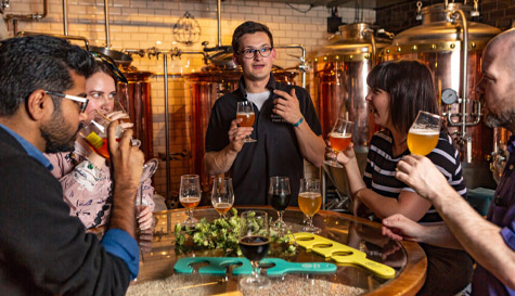 beer tasting and meal image