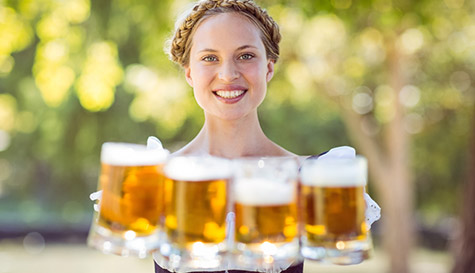 german meal and beers image