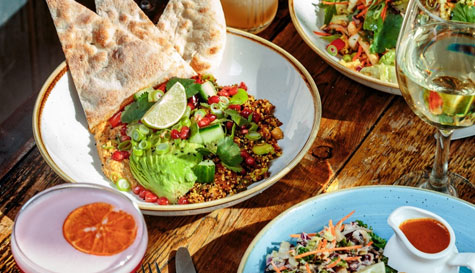 2 course pub grub meal with drink image