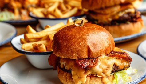 2 course pub grub meal with drink image
