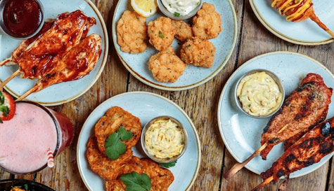 2 course pub grub meal with drink image