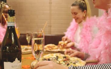 pizza and prosecco - the stable image