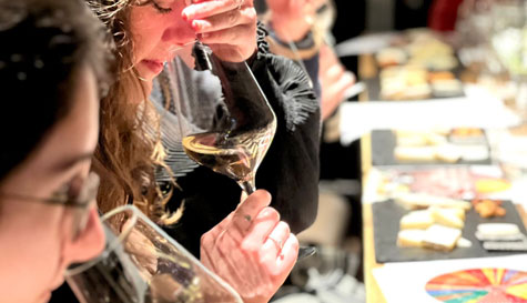 wine tasting with cheese image