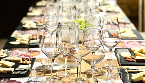 wine tasting with cheese image