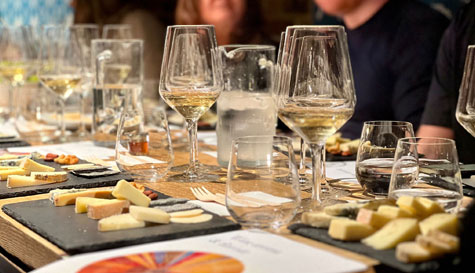 wine tasting with cheese image