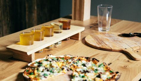 pizza and cider tasting board image