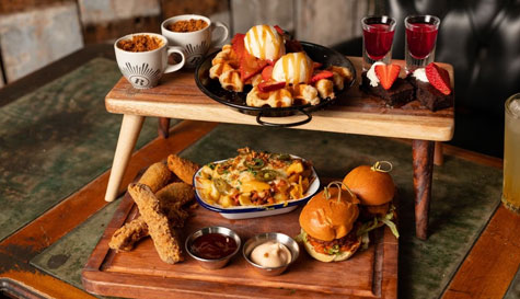 burger and booze afternoon tea image