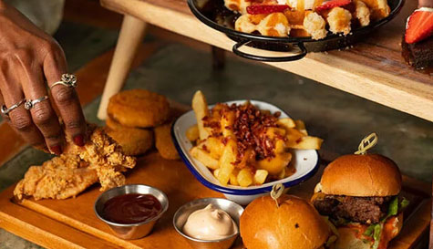 burger and booze afternoon tea image