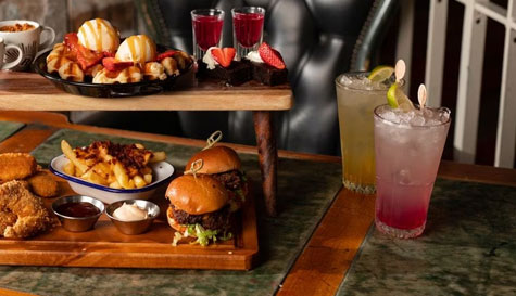 burger and booze afternoon tea image